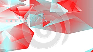 Abstract background vector triangle pattern with red and blue gradient colors