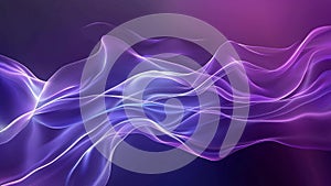 abstract background violet purple silk line waves flame loop on black dark art design