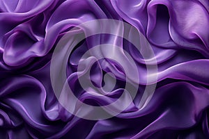 Abstract background of violet silk or satin luxury cloth texture, shiny liquid wave pattern backdrop, generative ai