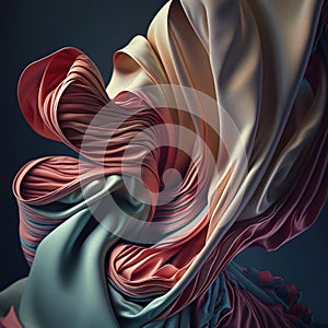 Wafting Colorful Cloth. Generative AI