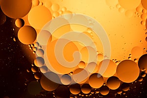 Abstract Background of circles and spheres with bubbles ochre palette