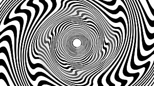 Abstract background of a warped black and white vortex