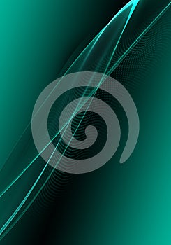 Abstract background waves. Black and aqua green abstract background for wallpaper or business card