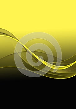 Abstract background waves. Black and citroen yellow abstract background for wallpaper or business card