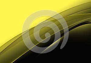 Abstract background waves. Black and citroen yellow abstract background for wallpaper or business card