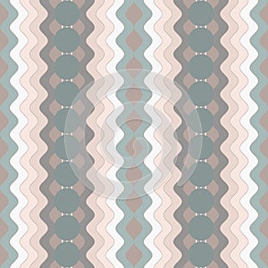 abstract background with waves and circles vintage halftone pastel vector seamless pattern