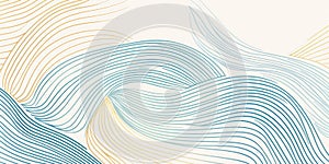 An abstract background with wavy blue and gold lines. AIG51A