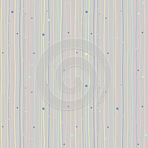 Abstract background. Wavy lines and circles. Seamless pattern.