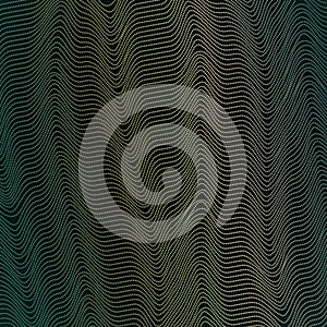 Abstract background with wavy lines of waveform Dynamic pattern of lines stripes specks points particles the current flow of sound