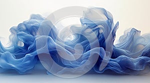 Abstract background with wavy lines and waves. Blue waves. Generative AI