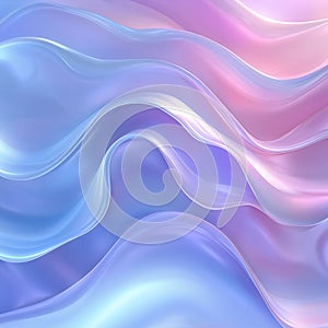 Abstract background with wavy patterns in soft pastel pink and blue, ideal for wallpaper or design elements. Generative AI photo