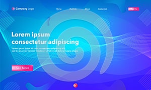 Abstract background website Landing Page. Template for websites, or apps. Modern design.Blue. Abstract vector style