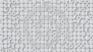 Abstract background with white circles 3D Rendering