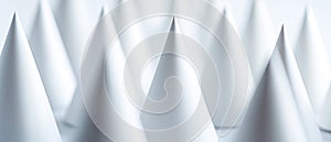 Abstract background of white cones