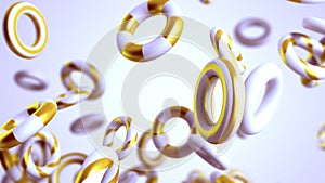 Abstract background white objects on a grey background 3d render