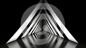 Abstract Background White Triangle Tunnel Black Background
