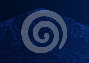 Abstract background with wireframe landscape design