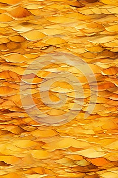 Abstract background of yellow autumn leaves in the form of a wave