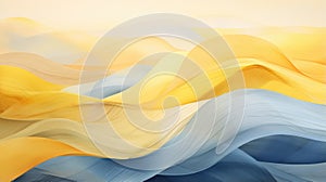 Abstract background of yellow and blue ribbons