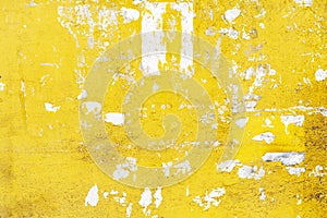 Abstract background from yellow color painted on old concrete wall with grunge and scratched. Retro and vintage backdrop