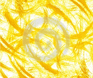 Abstract background of yellow paint brush strokes