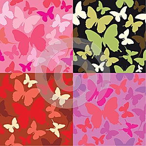 Abstract backgrounds with butterflies siluetes photo