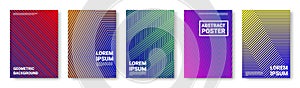 Abstract backgrounds. Color line patterns. Modern graphic design. Bright gradient flat texture. Geometric shape covers