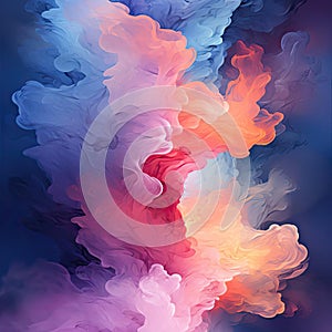 Abstract backgrounds with colorful smoke clouds and flowing brushwork