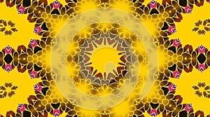 Abstract backgrounds in multicolor textures. With yellow color reflection. Background makes animation. Seamless circle rotates