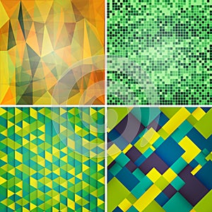 Abstract backgrounds set with different patterns. Vector