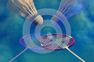 Abstract badminton raket and shuttlecock