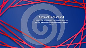 Abstract blue background with red line