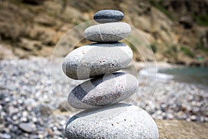 Abstract balanced pebble stones