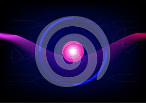 Abstract ball circle global space science technology light swirl wave backgrounds vector illustration EPS10