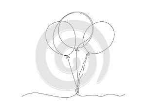 Abstract balloons continuous one line art drawing