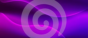 Vector Abstract Curves in Dark Pink and Purple Gradient Background Banner