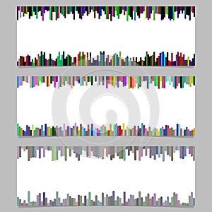 Abstract banner background design set - vector illustration from vertical lines on white background