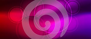 Vector Glowing Circles in Shining Red, Pink and Purple Background Banner