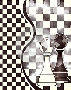 Abstract banner with chess pawn