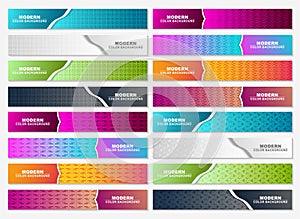 Abstract banner design web template Set, Horizontal header web banner