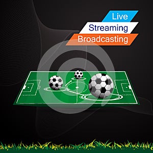 Abstract banner football soccer live stream broadcasting design