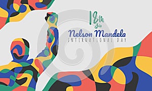 Abstract Banner Illustration of Nelson Mandela International Day Vector