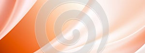 Abstract banner with smooth flowing orange and white curves