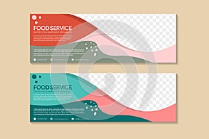 abstract banner template design for food services horizontal layout