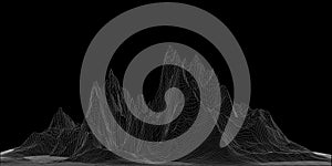 Abstract banner with wireframe landscape design