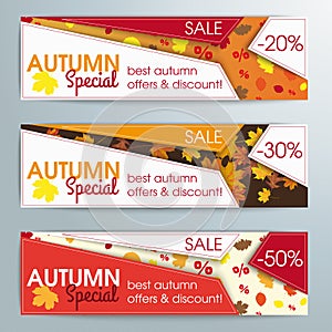 Abstract 3 Banners Template Autumn Special photo