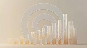 Abstract bar chart with gradient tones in minimal style