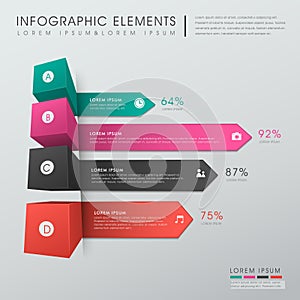 Abstract bar chart infographics