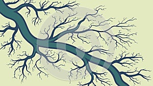 Abstract Bare Tree Branches Art, vector design Generative AI