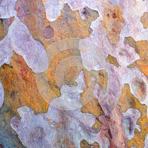 Abstract bark Landscape, Oil Painting Style